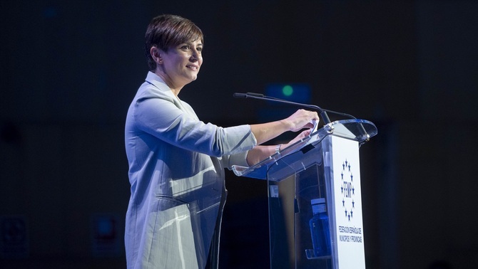 La ministra Isabel Rodríguez, aquest dissabte en un acte de la FEMP